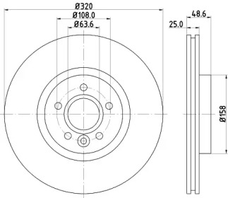 HELLA PAGID 8dd355125151 -  Диск тормозной вентилируемый